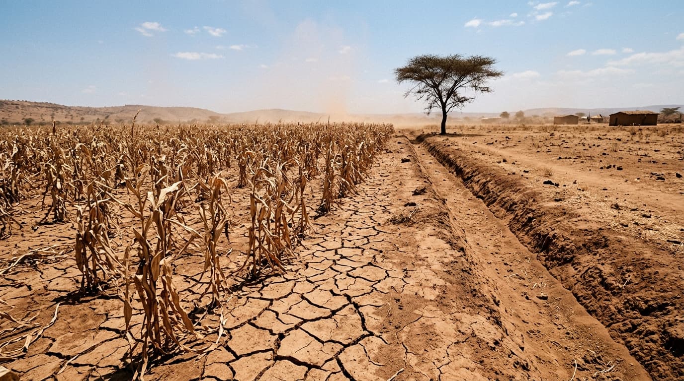 Dry farmland before solar irrigation